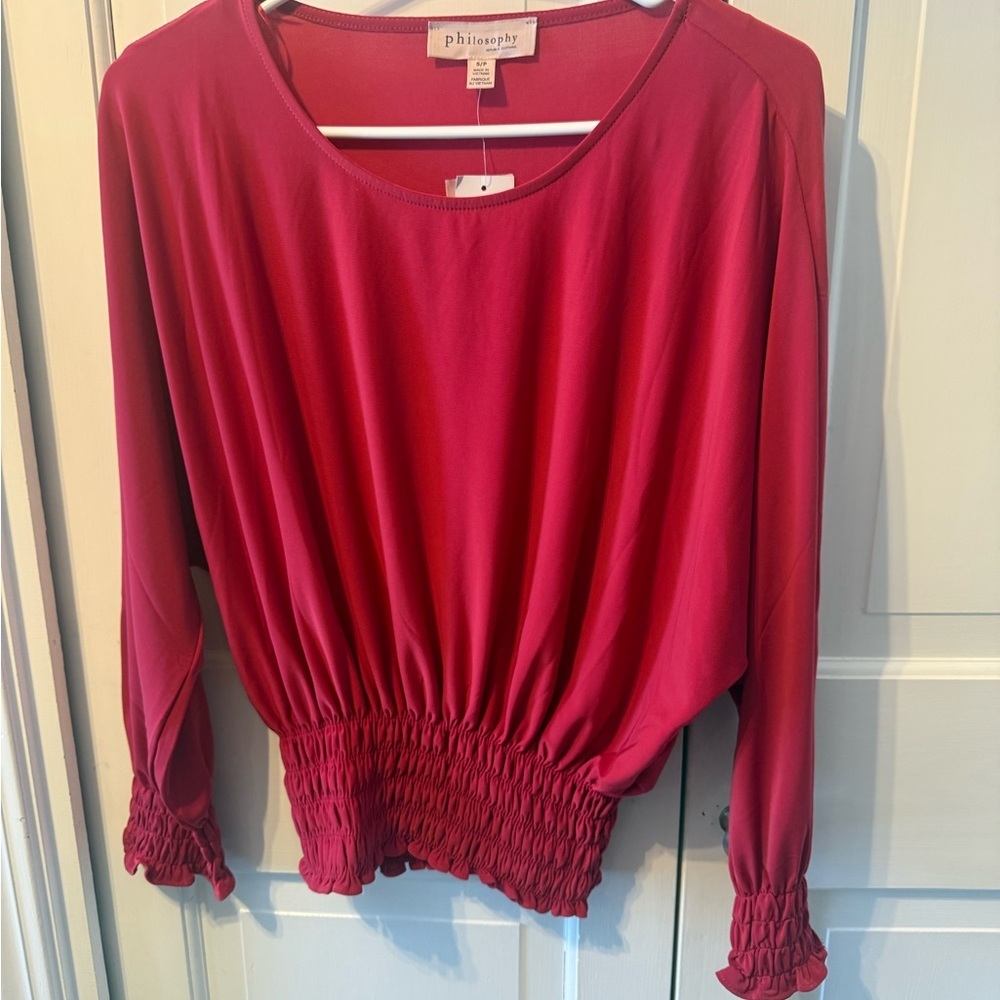 NWT Philosophy Women's Crimson Blouse